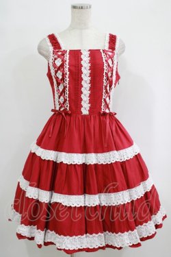 画像1: BABY,THE STARS SHINE BRIGHT / ミルフィーユジャンパースカート Free エンジ H-25-09-29-003-BA-OP-NS-ZH