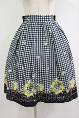 axes femme POETIQUE / シトロンフラワーリーススカート M 黒 H-25-09-30-1024-AX-SK-SZ-ZH