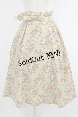 画像1: an another angelus / ローズ柄サッシュベルト付きスカート Free MASTERED H-25-09-30-1025-CA-SK-NS-ZH
