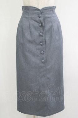 画像1: an another angelus / フロント釦ハイウエストタイトスカート Free BLUE GRAY H-25-09-30-1026-CA-SK-NS-ZH