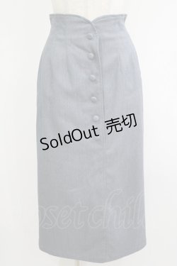 画像1: an another angelus / フロント釦ハイウエストタイトスカート Free BLUE GRAY H-25-09-30-1026-CA-SK-NS-ZH