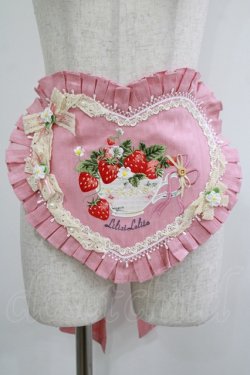 画像1: Lilizi（海外ロリータブランド） / いちご刺繍ハートエプロン  ピンク H-25-09-30-1030-PU-ZA-NS-ZH