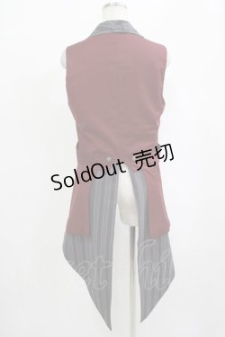 画像3: 第二城（海外ロリータブランド） / ストライプベスト XL グレー/ワイン H-25-09-30-1039-PU-JA-NS-ZH