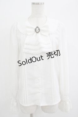 画像1: To Alice / カメオリボンジャボ付きブラウス S オフ H-25-09-30-1040-LO-BL-NS-ZH