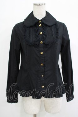 画像1: Angelic Pretty / リボンちゃんボタンブラウス Free ブラック H-25-09-30-1041-AP-BL-NS-ZH