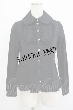 画像1: Angelic Pretty / リボンちゃんボタンブラウス Free ブラック H-25-09-30-1041-AP-BL-NS-ZH