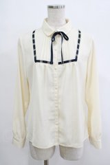 Fi.n.t / はしごリボン使いタイ付きブラウス Free OFF×NAVY H-25-09-30-1045-CA-BL-NS-ZH