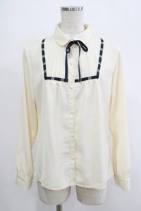 Fi.n.t / はしごリボン使いタイ付きブラウス Free OFF×NAVY H-25-09-30-1045-CA-BL-NS-ZH