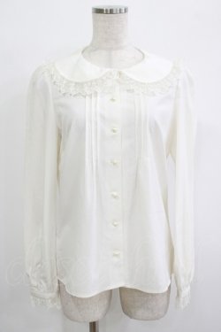 画像1: Ank Rouge / ドットチュールブラウス M オフ H-25-09-30-1046-CA-BL-NS-ZH