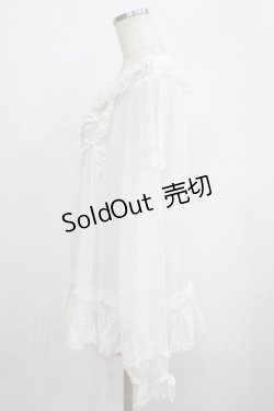 画像2: Cute.Q（海外ロリータブランド） / フリルリボンブラウス L オフ H-25-09-30-1047-GO-BL-NS-ZH