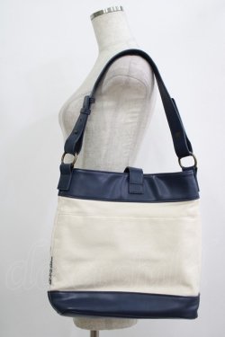 画像2: axes femme / 刺繍ショルダーバッグ  オフ/ネイビー H-25-09-30-1053-AX-BG-NS-ZH