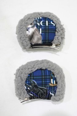 画像2: Royal Princess Alice / PUNK CATクマ耳クリップ  青チェック H-25-09-30-1071-LO-AC-NS-ZH