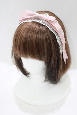 画像1: axes femme kawaii / レースリボンカチューシャ  ピンク H-25-09-30-1072-AX-AC-NS-ZH
