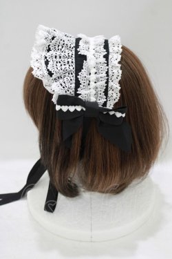 画像2: BABY,THE STARS SHINE BRIGHT / Creamy Ribbonヘッドドレス  ブラック/オフ白 H-25-09-30-1074-BA-AC-NS-ZH