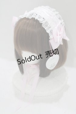画像1: BABY,THE STARS SHINE BRIGHT / はしごレースのスピンドールヘッドドレス (綿サテン生地)  ピンク H-25-09-30-1076-BA-AC-NS-ZH