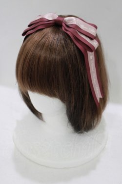 画像1: Amavel / ぱっちんロゴリボンカチューシャ  ピンク H-25-09-30-1078-CA-AC-NS-ZH