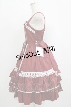 画像2: metamorphose / メアリーはしごレースジャンパースカート(無地) サイズ1 えんじ H-25-09-30-1008-ME-OP-NS-ZH