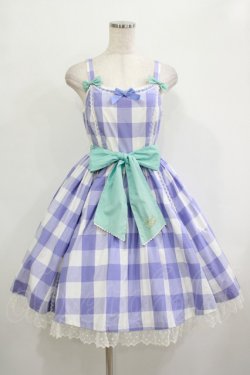 画像1: Angelic Pretty / レディなギンガムジャンパースカート Free ラベンダー H-25-09-30-1014-AP-OP-NS-ZH