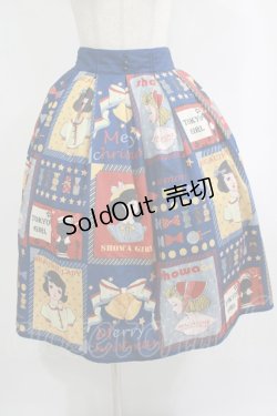 画像1: POM POM（海外ロリータブランド） / Showa Girlスカート M ブルー H-25-09-30-1020-PU-SK-NS-ZH