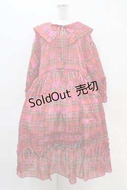 画像1: PRETTY DAYS / ハートタータンチェックワンピース  赤 H-25-10-01-032-0-OP-KB-ZH