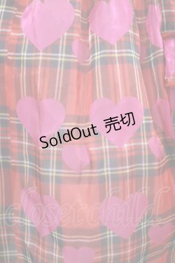画像3: PRETTY DAYS / ハートタータンチェックワンピース  赤 H-25-10-01-032-0-OP-KB-ZH