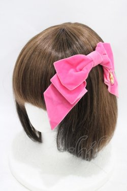 画像1: Cerise / ベルベットリボンバレッタ  フューシャピンク H-25-10-01-006-LO-AC-KB-ZH