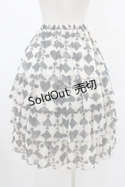 画像2: Leur Getter / トランプモチーフシフォンスカート  アイボリー H-25-10-01-043-LU-SK-KB-ZH