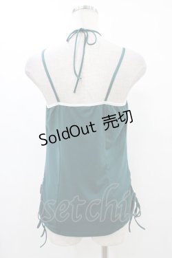 画像2: Ozz oneste / 和チャイナサイドギャザーキャミソール  グリーン H-25-10-01-049-OO-TO-KB-ZT231