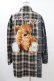 画像2: TRAVAS TOKYO / Furry bear docking check shirts  ベージュ×グレー H-25-10-01-059-PU-BL-KB-ZH (2)