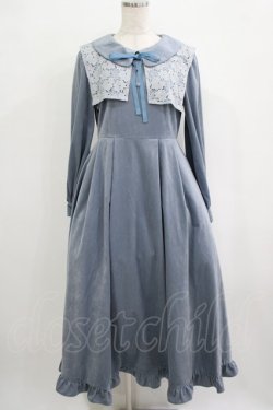 画像1: Maison de FLEUR Petite Robe canone / 星に届きそうなワンピース M Light Blue H-25-10-01-1031-EL-OP-NS-ZH