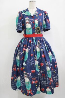 画像1: Royal Princess Alice / にゃいすクリームソーダワンピース＆カチューシャセット Free ネイビー H-25-10-01-1035-LO-OP-NS-ZH
