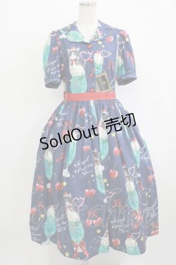 画像1: Royal Princess Alice / にゃいすクリームソーダワンピース＆カチューシャセット Free ネイビー H-25-10-01-1035-LO-OP-NS-ZH