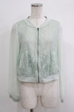 画像1: axes femme / シフォン切替パーカー M ミント H-25-10-01-1040-AX-TO-NS-ZH