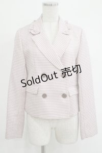Ank Rouge / ギンガムダブルジャケット M ピンク H-25-10-01-1042-CA-JA-NS-ZH