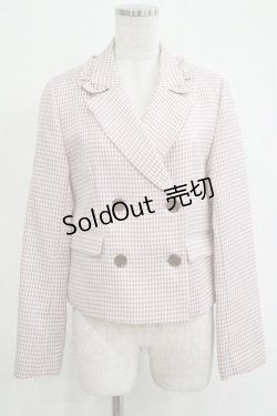 画像1: Ank Rouge / ギンガムダブルジャケット M ピンク H-25-10-01-1042-CA-JA-NS-ZH