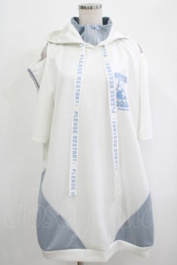 画像1: NOEMIE / ねこ耳配色オープンショルダージャージ Free オフ/サックス H-25-10-01-1047-GO-TO-NS-ZH