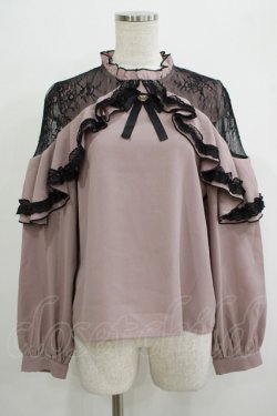 画像1: Rojita / レース切替ラッフルブラウス Free ピンク H-25-10-01-1051-LO-BL-NS-ZH