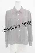 axes femme / 襟付ブラウス M グレー H-25-10-01-1052-AX-BL-NS-ZH