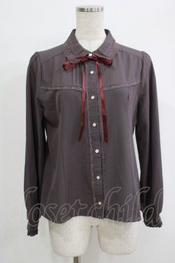 画像1: axes femme / 襟付ブラウス M グレー H-25-10-01-1052-AX-BL-NS-ZH