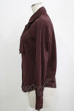 画像2: mayla classic / Laprinp girls' schoolストライプリボンブラウス Free ボルドー H-25-10-01-1058-LO-BL-NS-ZH