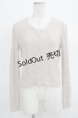 画像1: Ank Rouge / パールボタンカーディガン M ベージュ H-25-10-01-1064-CA-TO-NS-ZH