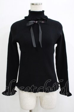 画像1: m petit by misako / サンリオキャラクターズコラボ クロミ ニットプルオーバー S ブラック H-25-10-01-1065-LO-TO-NS-ZH