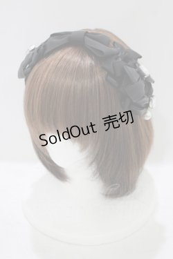 画像1: Angelic Pretty / Prima Ribbonカチューシャ  ブラック H-25-10-01-1080-AP-AC-NS-ZH