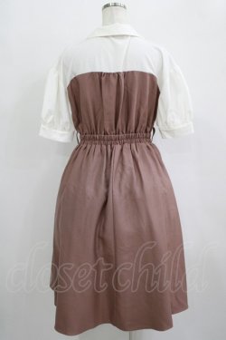 画像3: axes femme / シャツカラードッキングワンピース M ピンク H-25-10-01-1015-AX-OP-NS-ZH