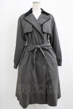 画像1: axes femme / バイカラーレーストレンチコート L グレー H-25-10-01-1017-AX-CO-NS-ZH