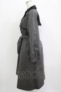 画像2: axes femme / バイカラーレーストレンチコート L グレー H-25-10-01-1017-AX-CO-NS-ZH