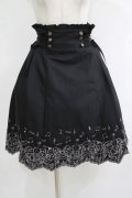 axes femme POETIQUE / 楽器スカラップ刺繍スカート M ブラック H-25-10-01-1021-AX-SK-NS-ZH