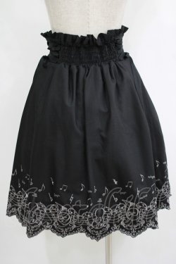 画像3: axes femme POETIQUE / 楽器スカラップ刺繍スカート M ブラック H-25-10-01-1021-AX-SK-NS-ZH