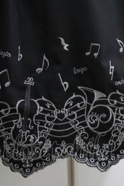 画像4: axes femme POETIQUE / 楽器スカラップ刺繍スカート M ブラック H-25-10-01-1021-AX-SK-NS-ZH