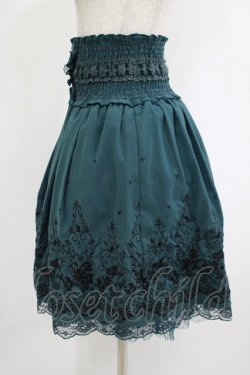 画像2: axes femme / ハイウエスト刺繍スカート M グリーン H-25-10-01-1023-AX-SK-NS-ZH